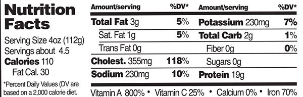 Organic Chicken Livers Nutrition Facts