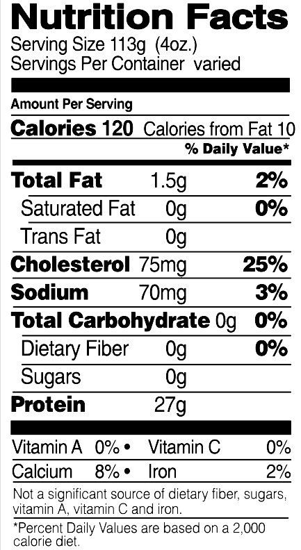 Boneless, Skinless Organic Chicken Breasts Nutrition Facts