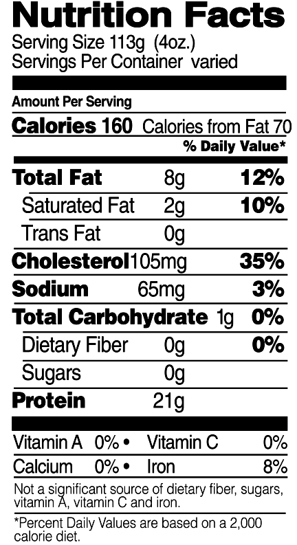 Boneless, Skinless Organic Chicken Thighs Nutrition Facts