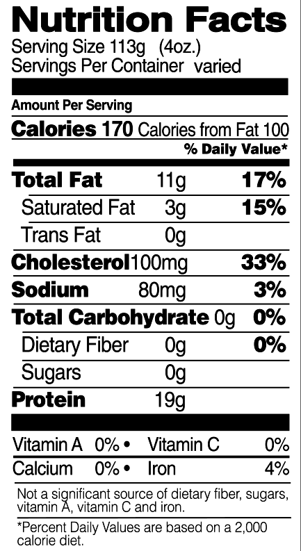 Organic Whole Chicken Legs Nutrition Facts