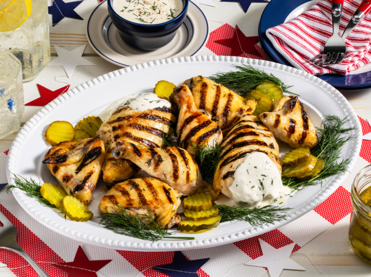 Pickle-Brined Grilled Chicken with Alabama White Sauce