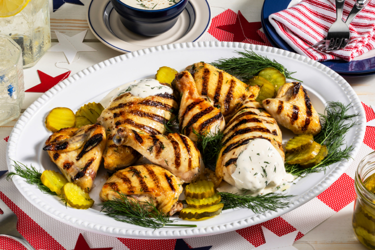 Pickle-Brined Grilled Chicken with Alabama White Sauce