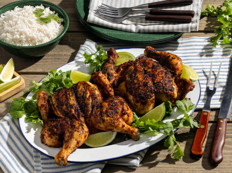 Grilled Adobo Cornish Hens