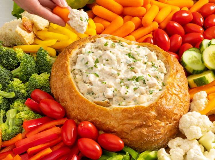 Chicken Alfredo dip Bread Bowl