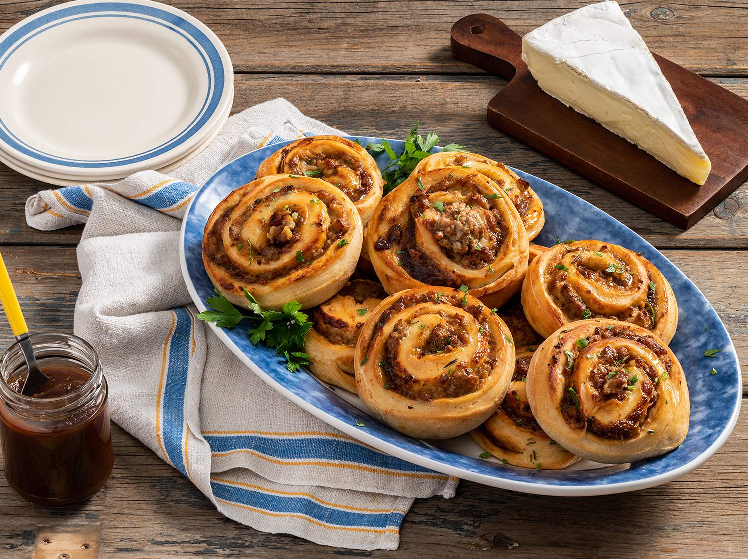 Chicken, Apple Butter and Brie Stuffed Rolls