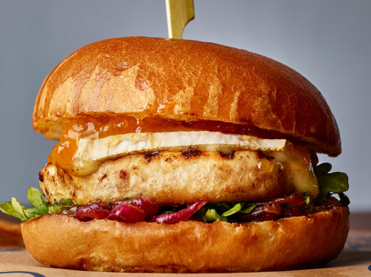 Apricot Brie Grilled Chicken Burgers