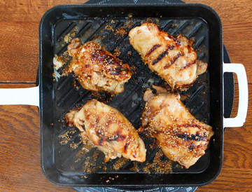 Grilled Lemon Ginger Boneless, Skin-on Chicken Legs