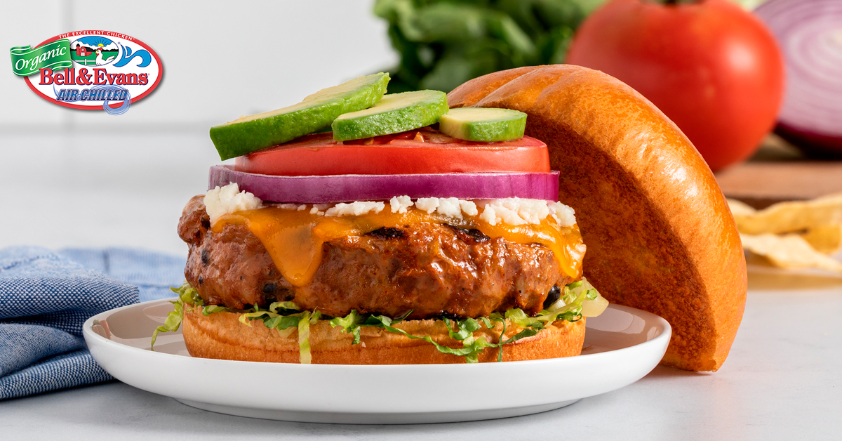 Grilled Black Bean and Chicken Burger Bell & Evans