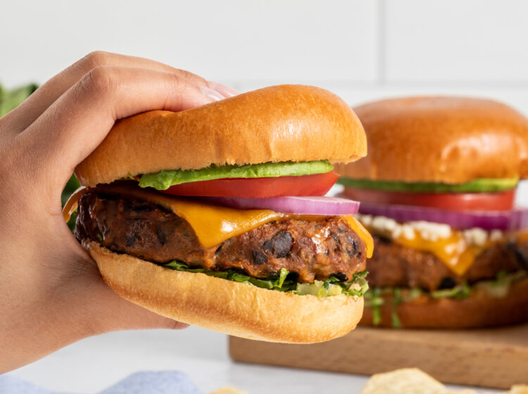 Grilled Black Bean and Chicken Burger