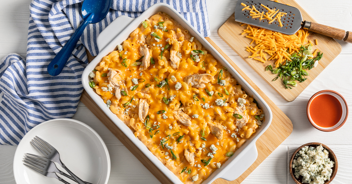 Pulled Buffalo Chicken Mac-and-Cheese - Bell & Evans