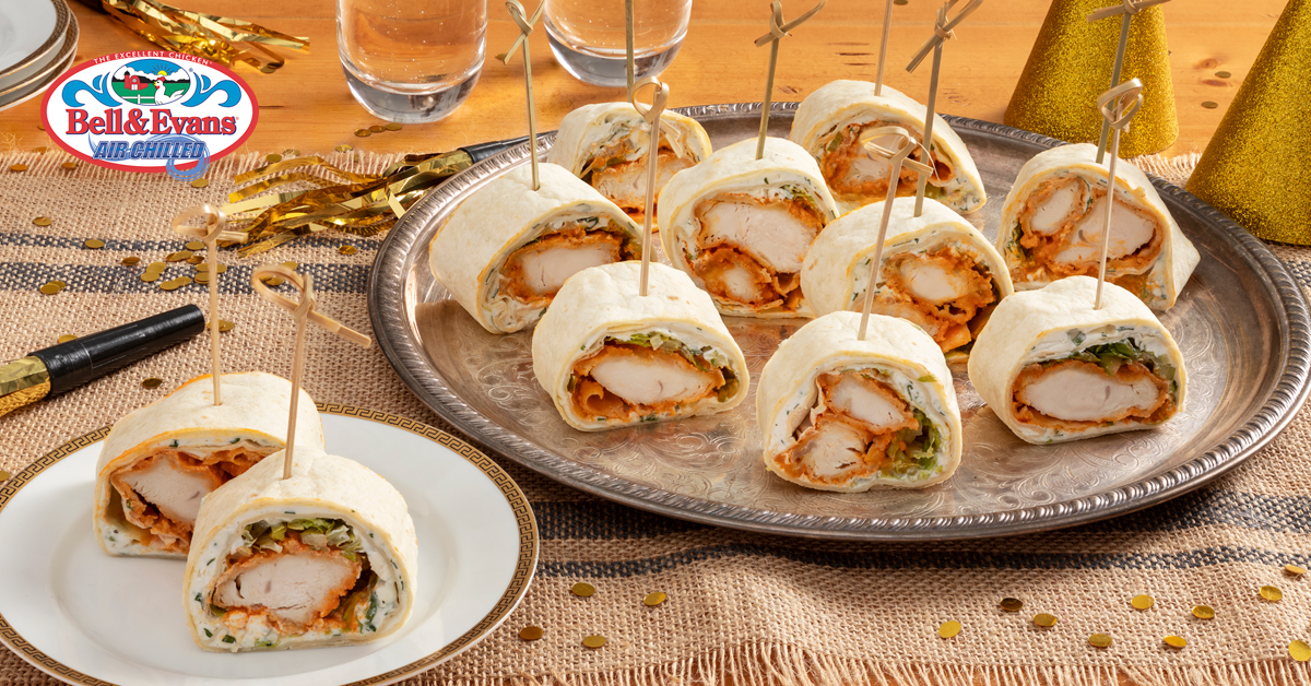 Buffalo Chicken Party Pinwheels - Bell & Evans