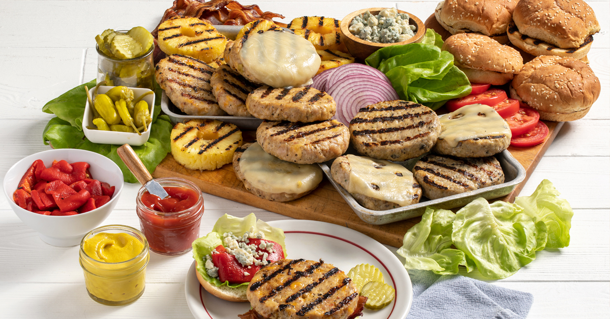 Grilled Chicken Burger Board Bell & Evans