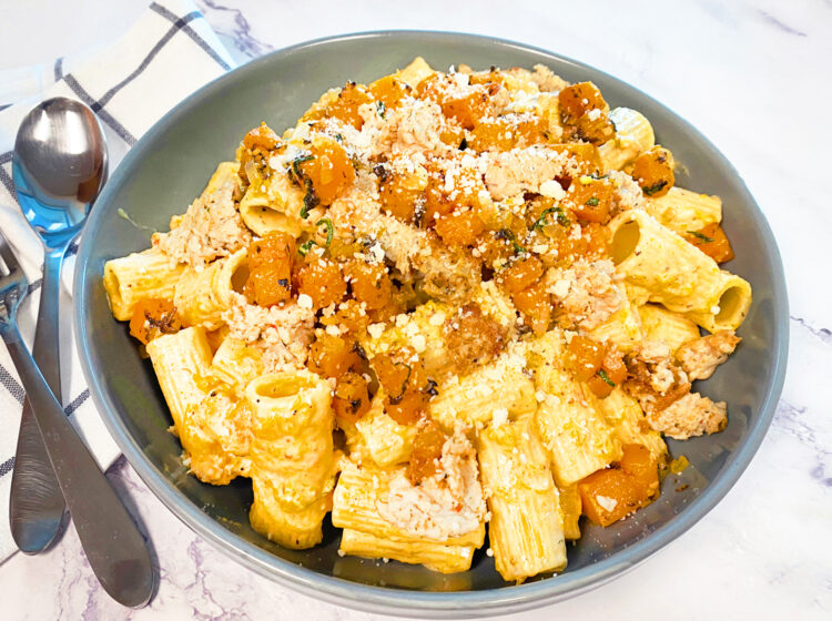 Creamy Chicken Butternut Squash Truffle Pasta