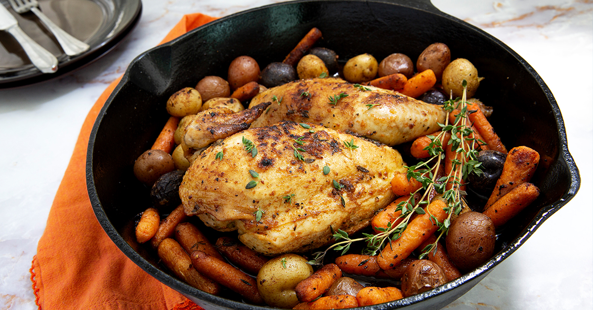 Cast Iron Skillet Roasted Half Chicken Bell & Evans