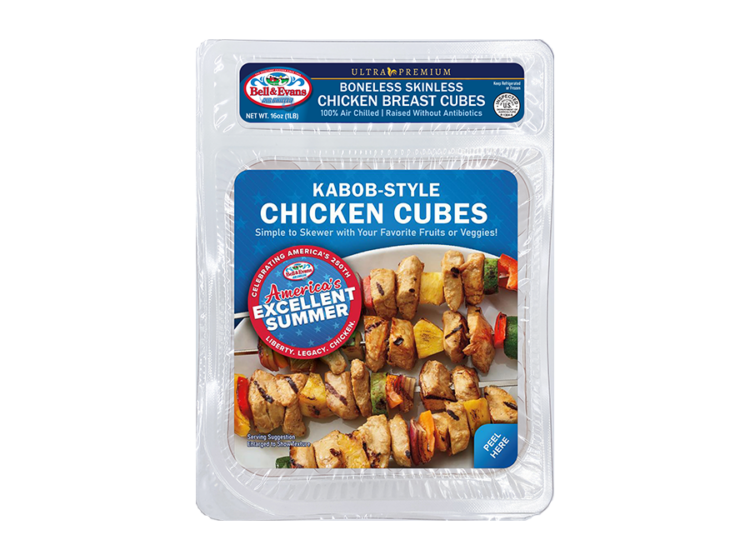 Kabob-Style Cut Chicken Breast Cubes