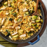 Cheesy Chicken Brussels Sprout Gratin
