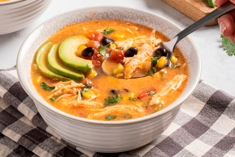 Slow Cooker Chicken Enchilada Soup