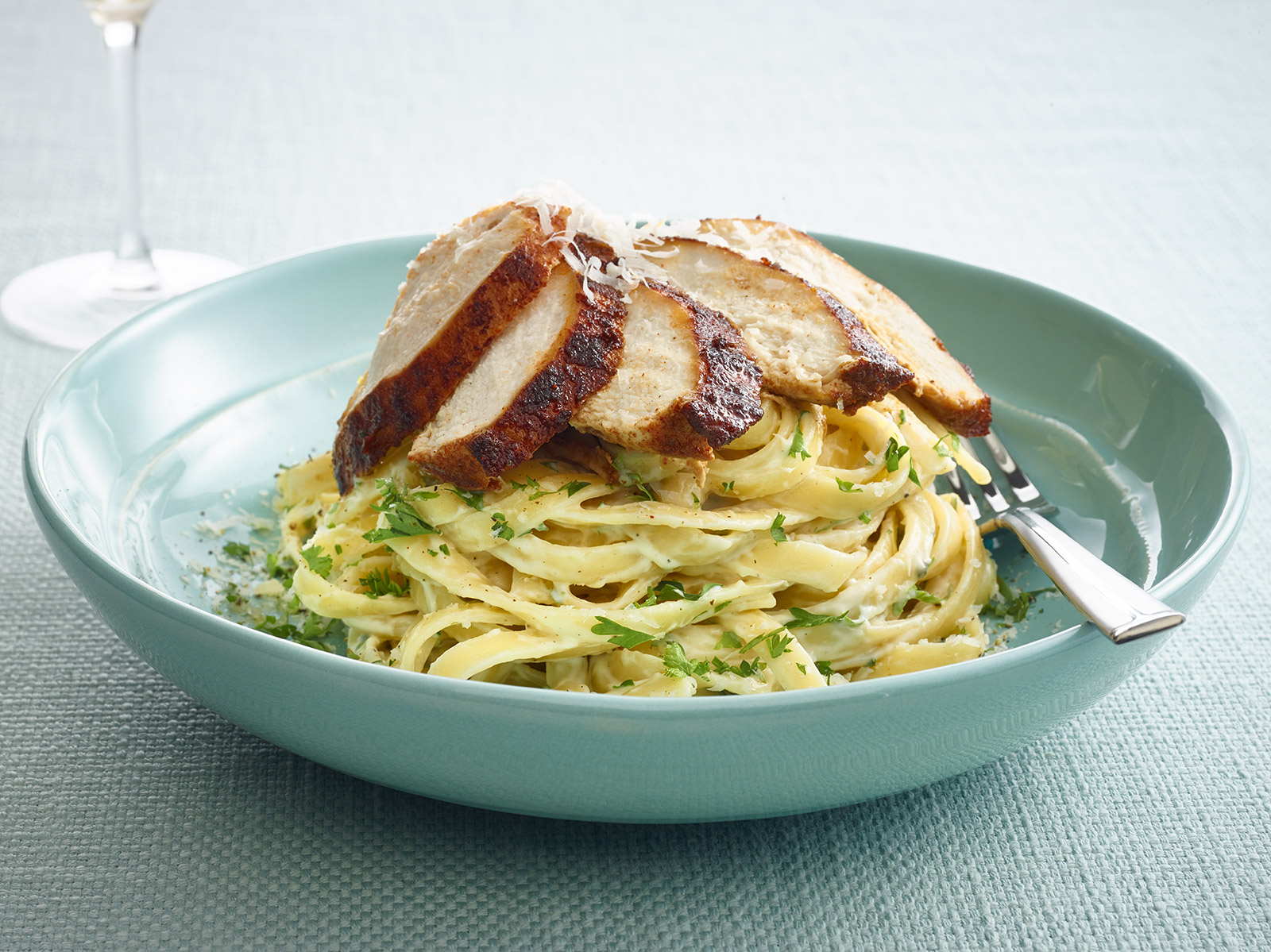 Pan Seared Chicken Cutlets with Fettuccine Alfredo