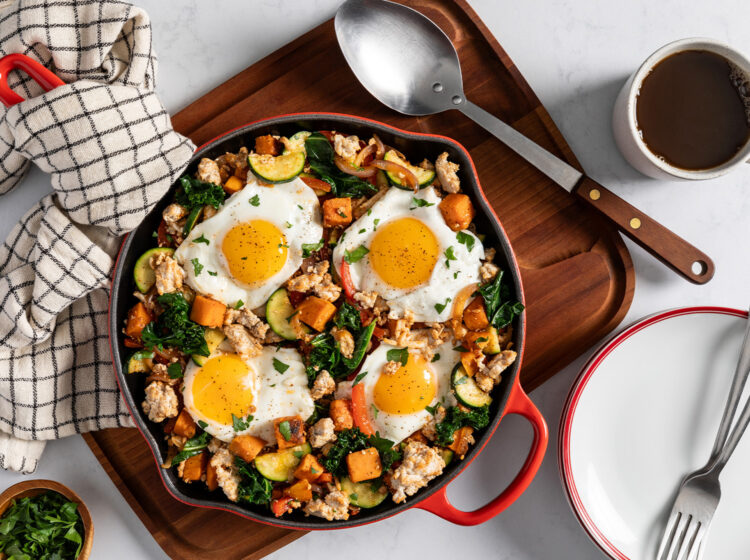 Chicken, Kale and Sweet Potato Hash