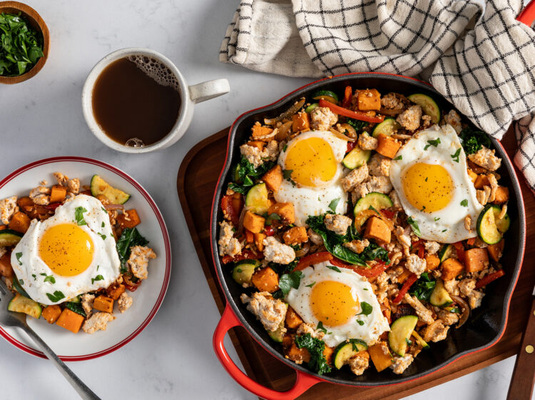 Chicken, Kale and Sweet Potato Hash