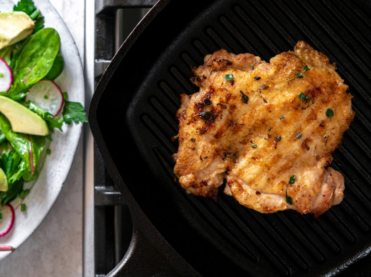 Lemon Thyme Chicken Paillard with Avocado