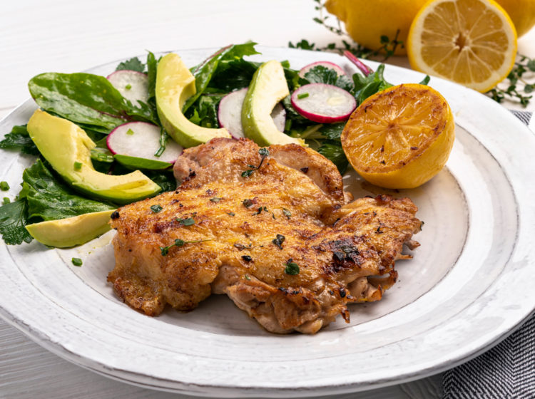 Lemon Thyme Chicken Paillard with Avocado