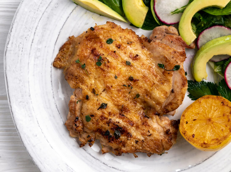 Lemon Thyme Chicken Paillard with Avocado