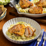 Skillet Chicken Thighs with Garlic-Parmesan Cabbage