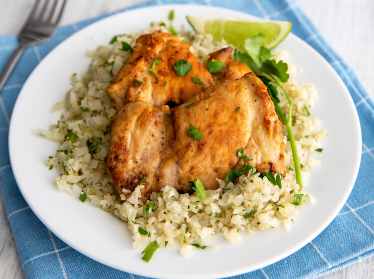 Cilantro Jalapeño Lime Chicken Thighs with Cilantro Lime Cauliflower ...