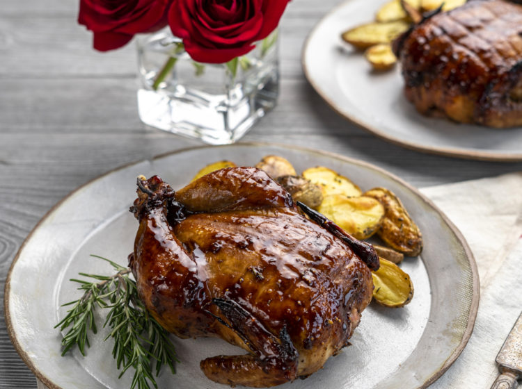 Fig & Rosemary Sticky Glazed Cornish Hens