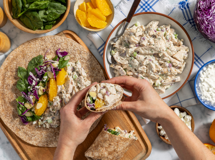 Cottage Cheese Chicken Salad and Citrus Wrap
