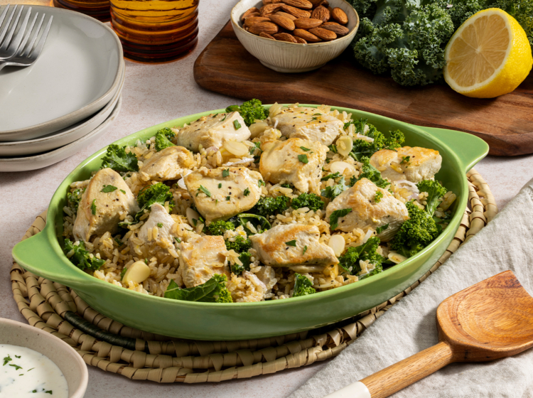 Lemon-Pepper Chicken and Crispy Brown Rice Salad