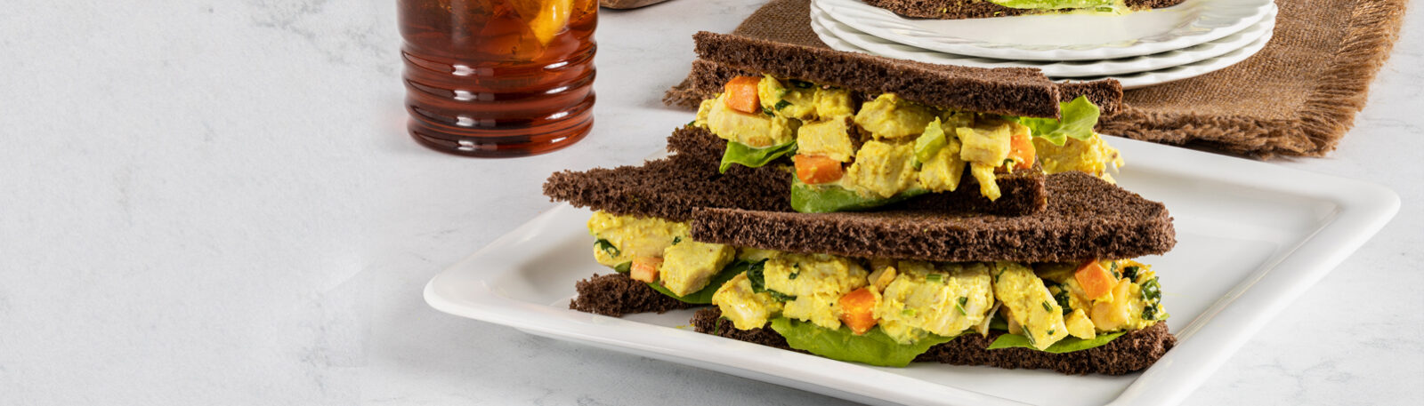 Curry Cashew Chicken Salad Tea Sandwiches