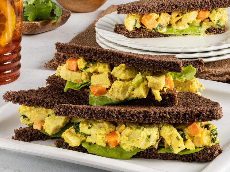Curry Cashew Chicken Salad Tea Sandwiches