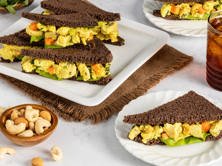 Curry Cashew Chicken Salad Tea Sandwiches