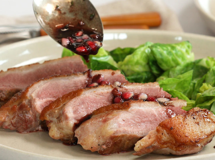 Seared Duck Breast with Pomegranate Reduction