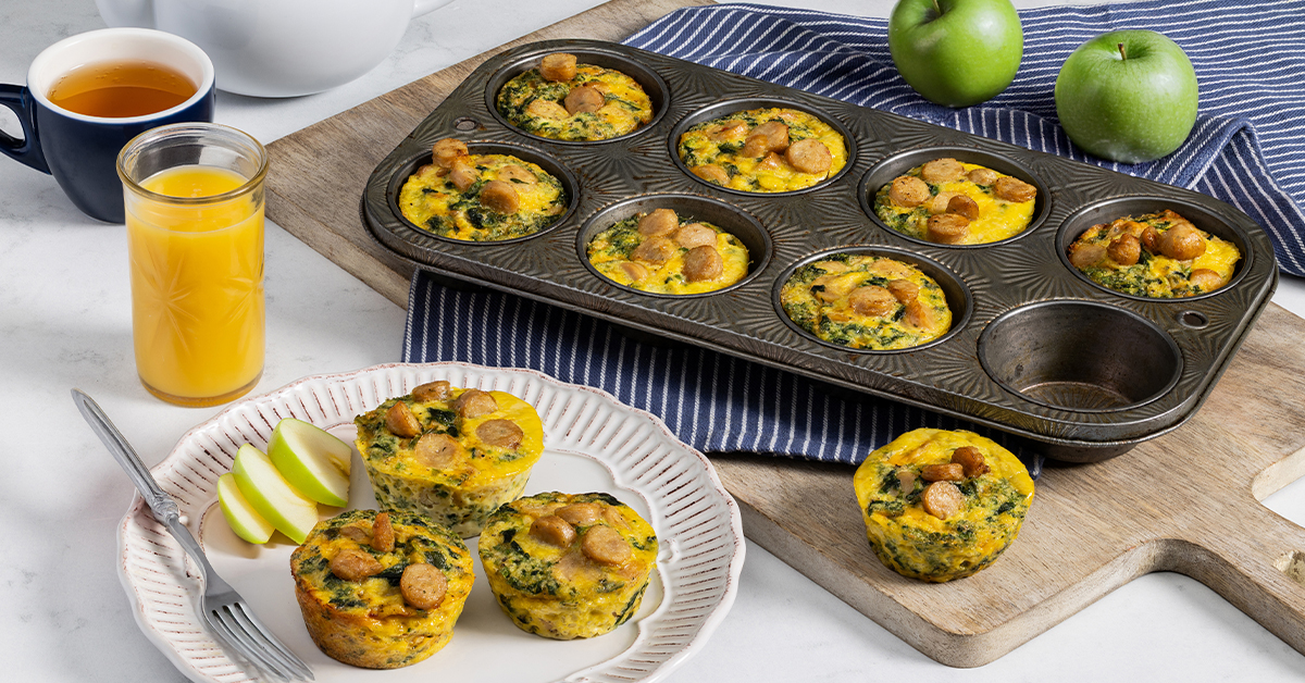 Cheddar and Apple Sausage Egg Muffins - Bell & Evans