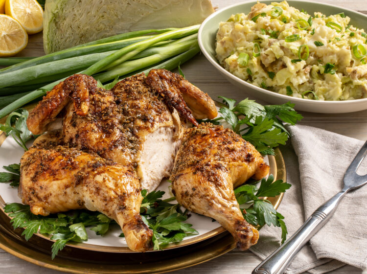 Fennel Herb Roasted Chicken with Colcannon