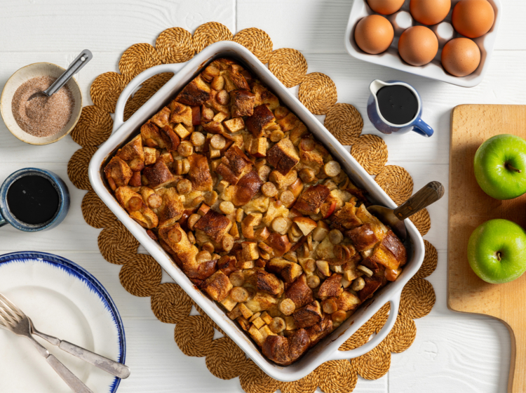 Savory Apple Chicken Sausage French Toast Casserole