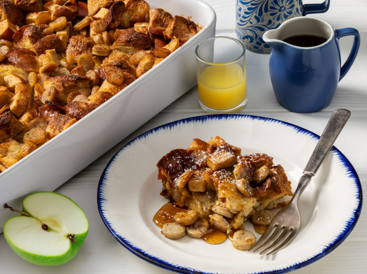 Savory Apple Chicken Sausage French Toast Casserole