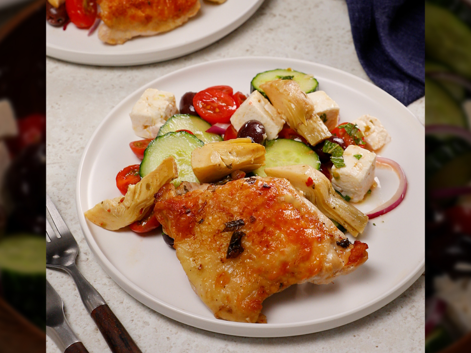 Air-Fryer Greek-Style Chicken and Artichokes