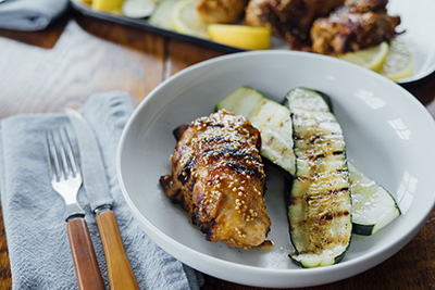 Grilled Lemon Ginger Boneless Skin-on Legs