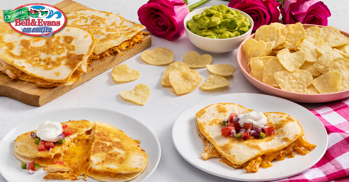 Heart-Shaped Chicken Quesadillas