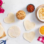 Heart Shaped Chicken Quesadillas