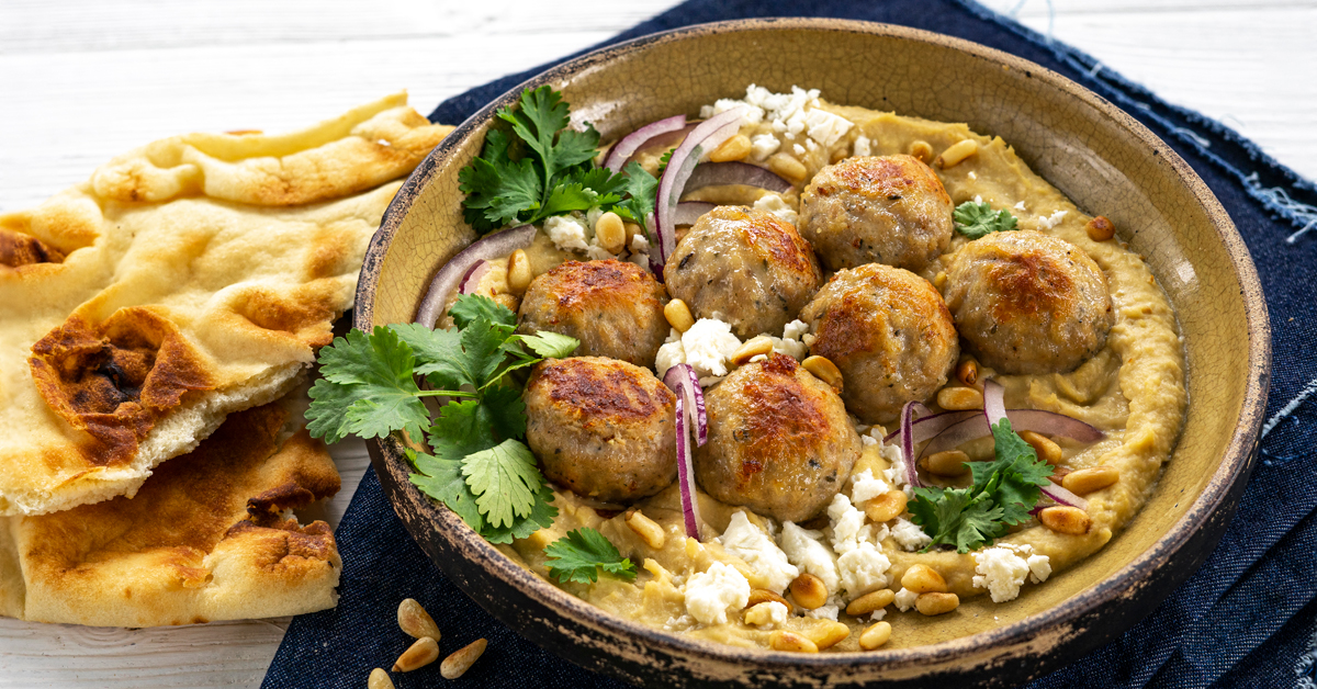 Chicken Meatball Hummus Bowl Bell & Evans