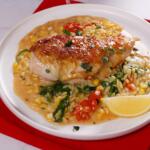 One-pot Lemon Orzo Chicken with Sweet Corn