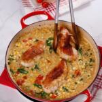 One-pot Lemon Orzo Chicken with Sweet Corn