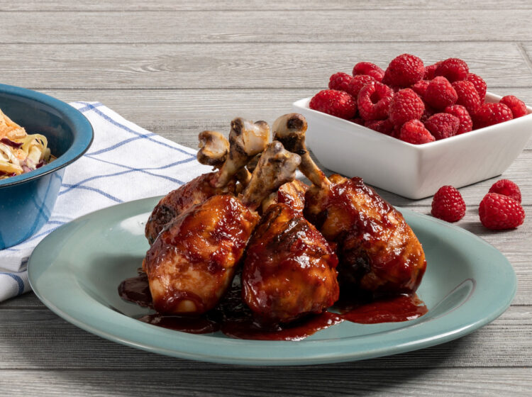 Raspberry BBQ Chicken Drumstick Lollipops