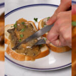 Open Face Hot Meatloaf Sandwich with Mushroom Gravy