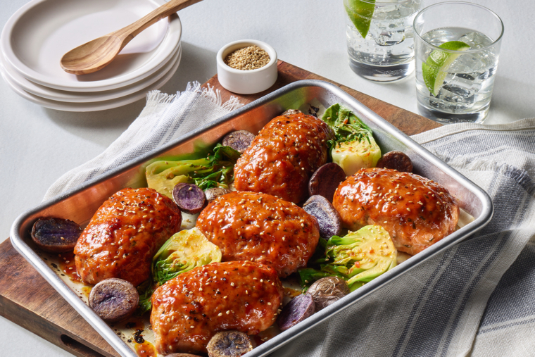 Hoisin Honey Mini Chicken Meatloaf Sheetpan